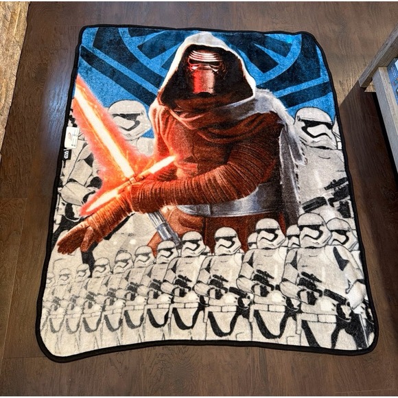 Rare Star Wars Force Awakens Kylo Ren Adam driver 40 × 50 Fleece Throw Blanket - Picture 2 of 2